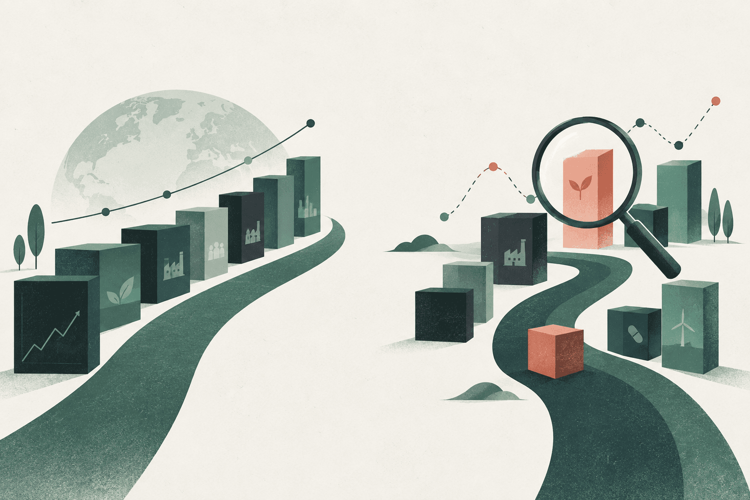 Illustration de la comparaison entre un fonds indiciel et une gestion active